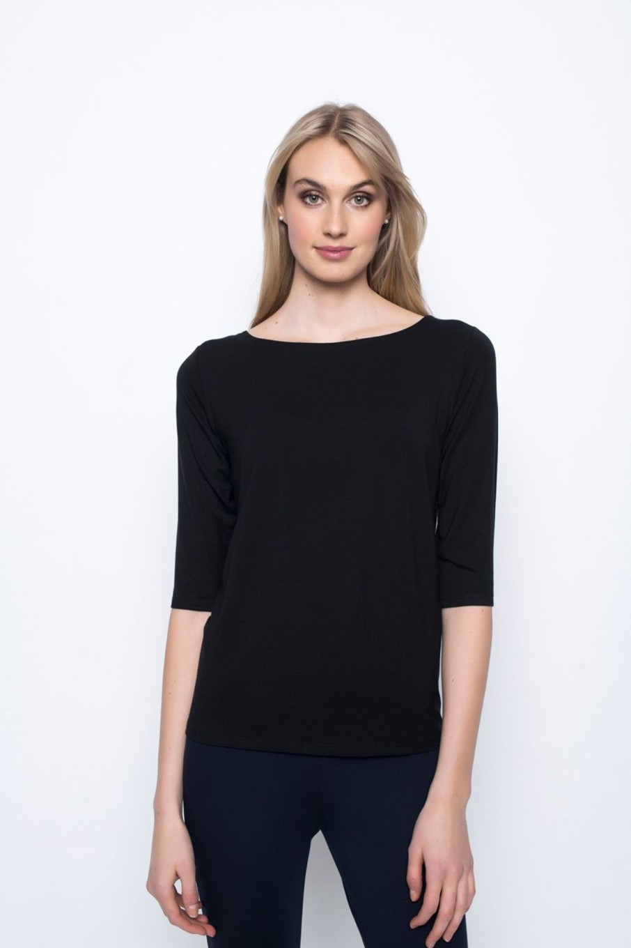 Picadilly Canada | ¾ Sleeve Boat Neck Top