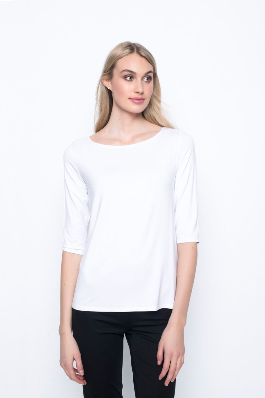 Picadilly Canada | ¾ Sleeve Boat Neck Top