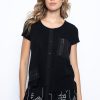 Picadilly Canada | Short Sleeve Top With Extended Placket Black