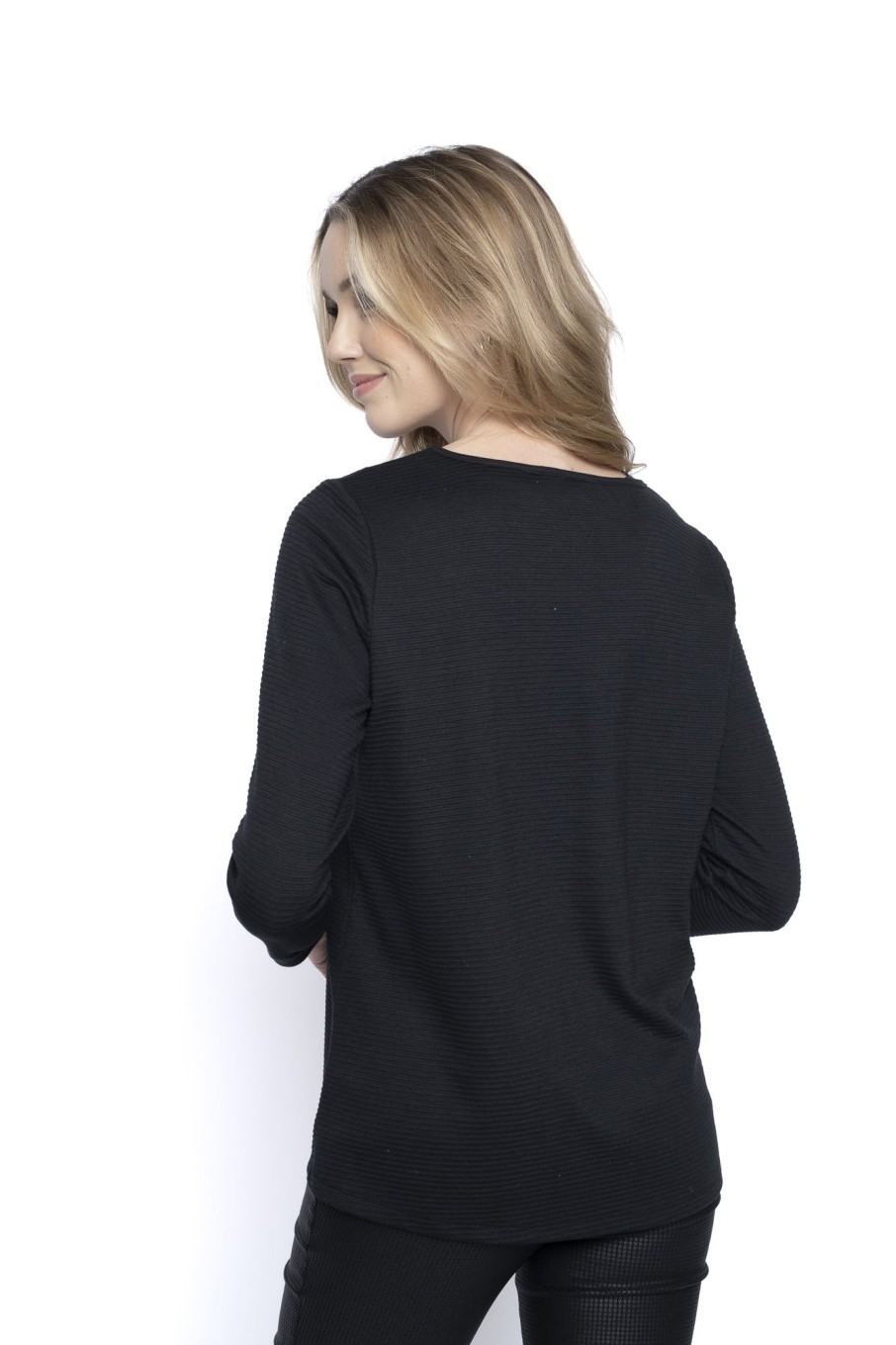 Picadilly Canada | Long Sleeve One-Pocket Top Black