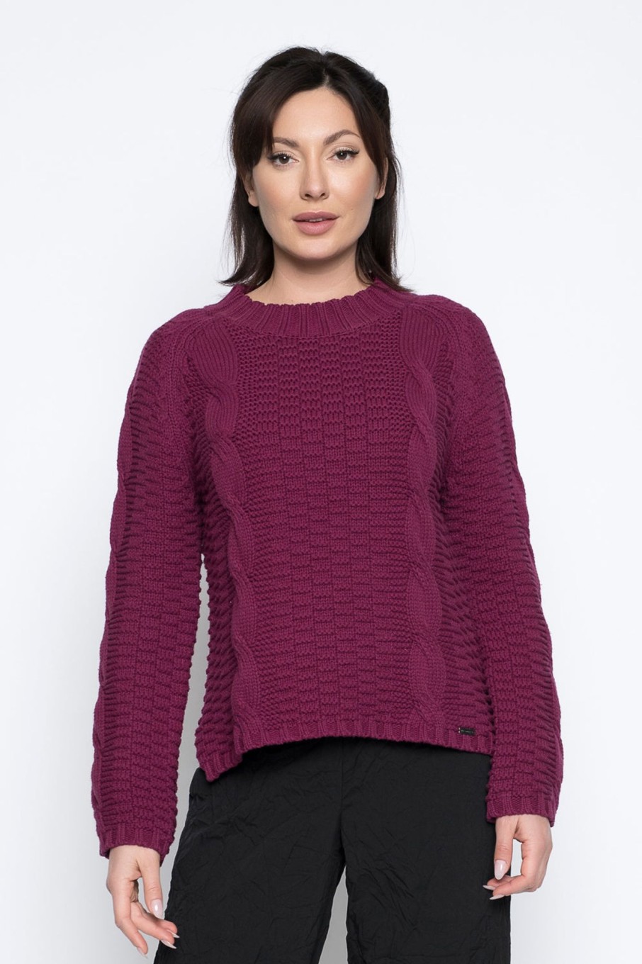 Picadilly Canada | Mock Neck Texture Knit Top