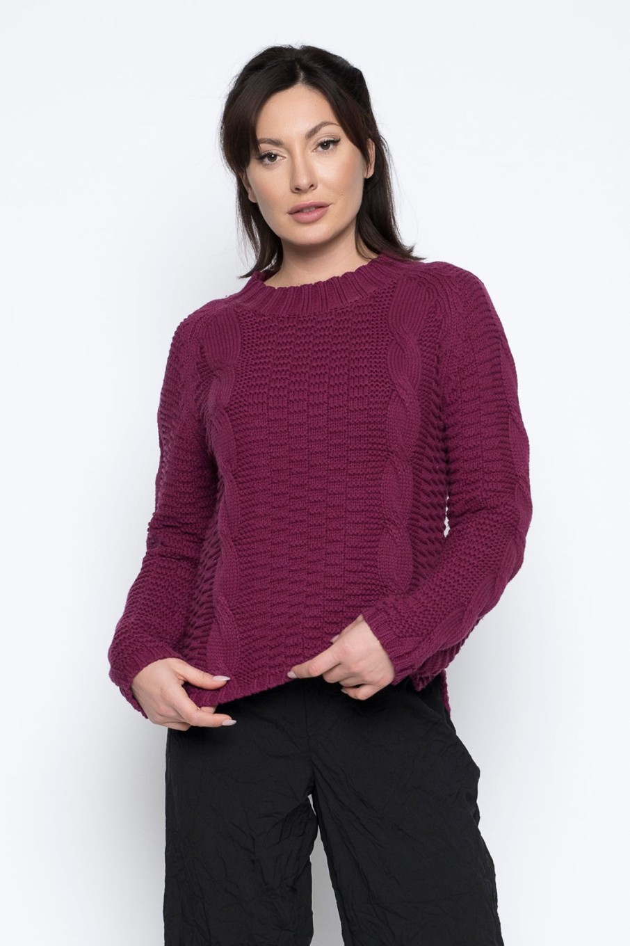 Picadilly Canada | Mock Neck Texture Knit Top