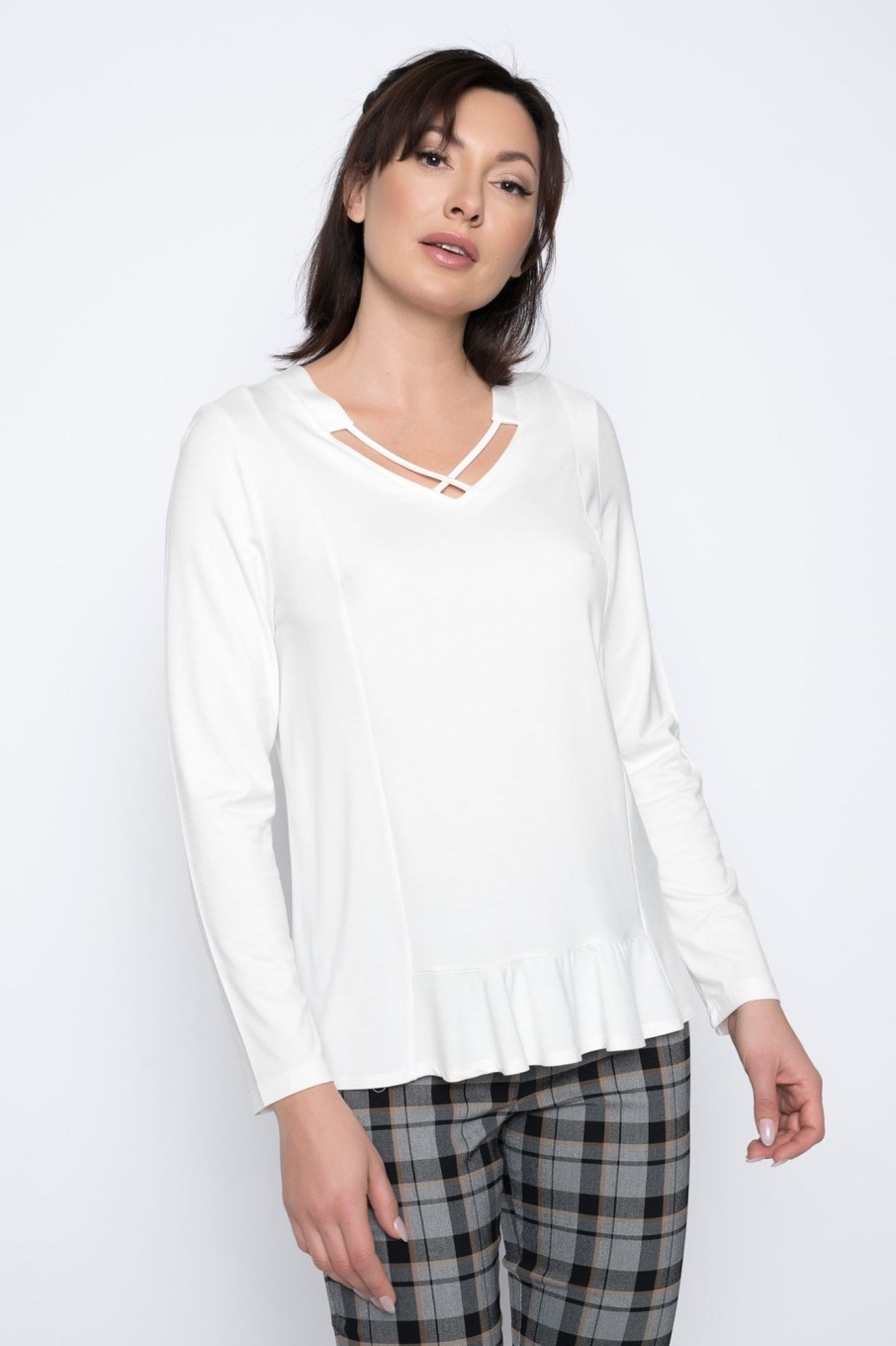 Picadilly Canada | V-Neck Ruffle-Trim Top