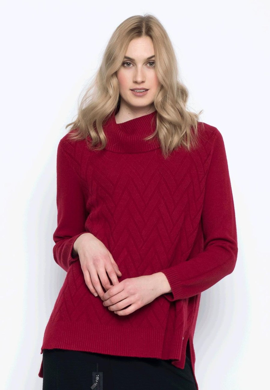 Picadilly Canada | Chevron Pattern Sweater Baked Red