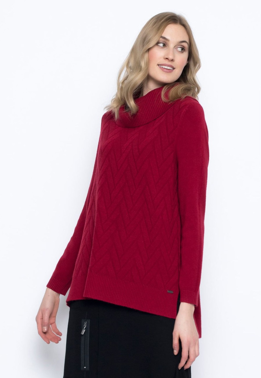 Picadilly Canada | Chevron Pattern Sweater Baked Red