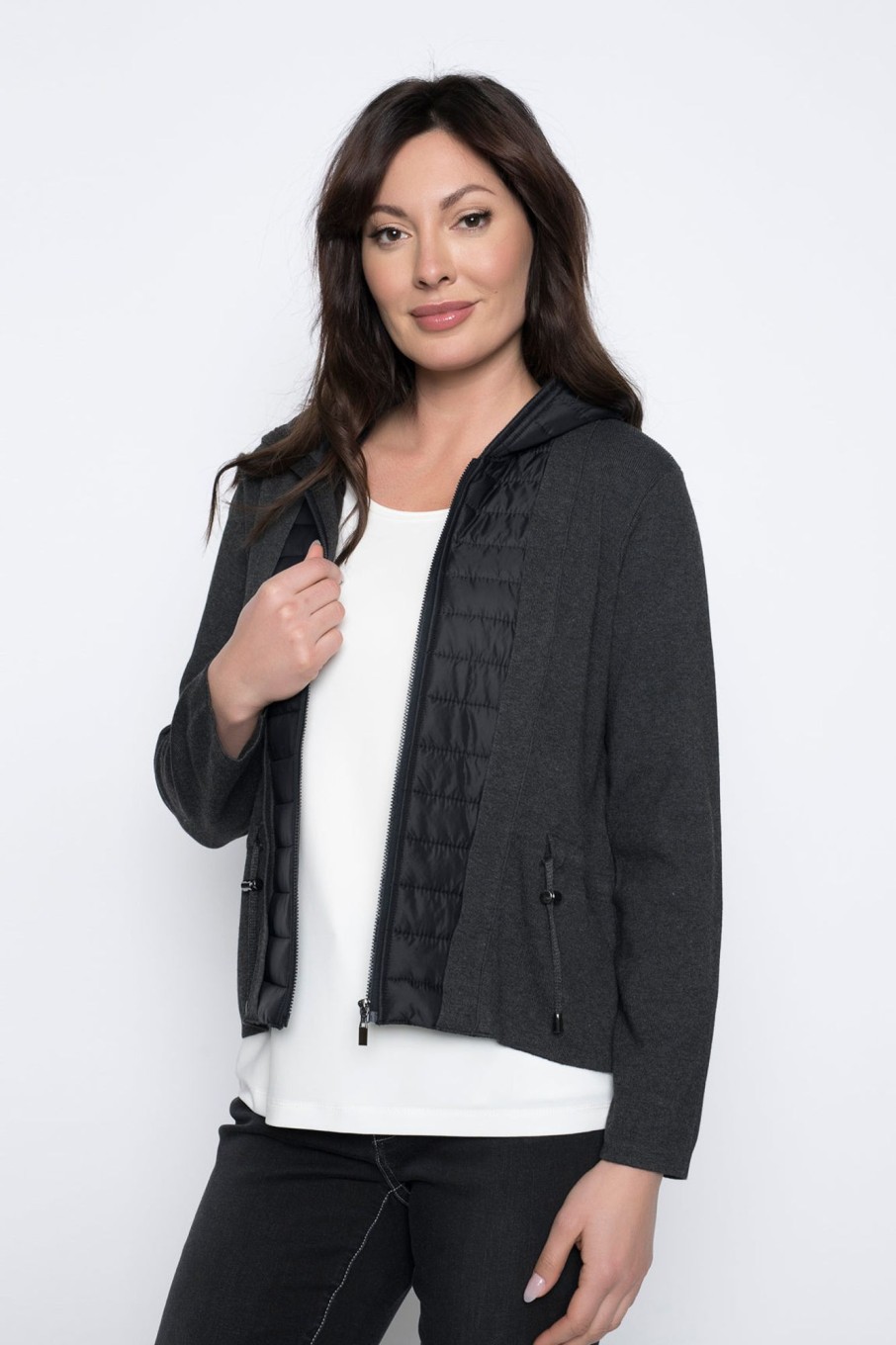 Picadilly Canada | Zip-Front Quilted Sweater Jacket