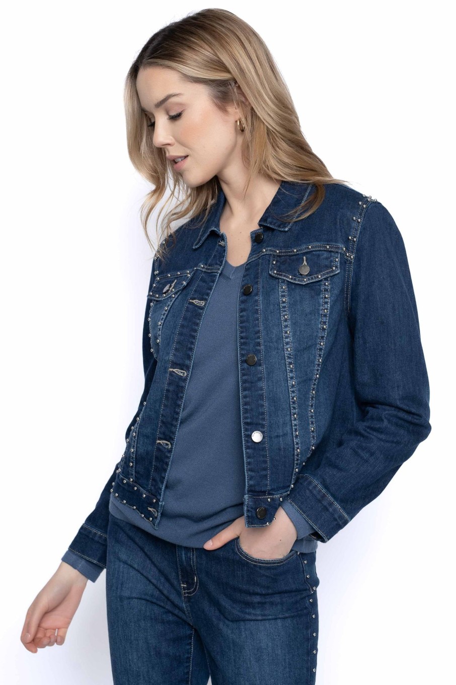 Picadilly Canada | Studded Denim Jacket Deep Denim