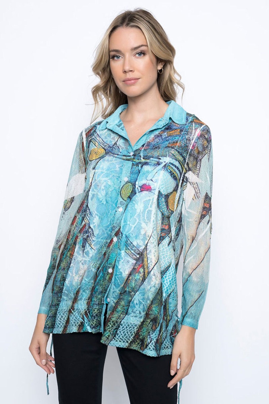 Picadilly Canada | Drawstring Waist Shirt Blue Multi