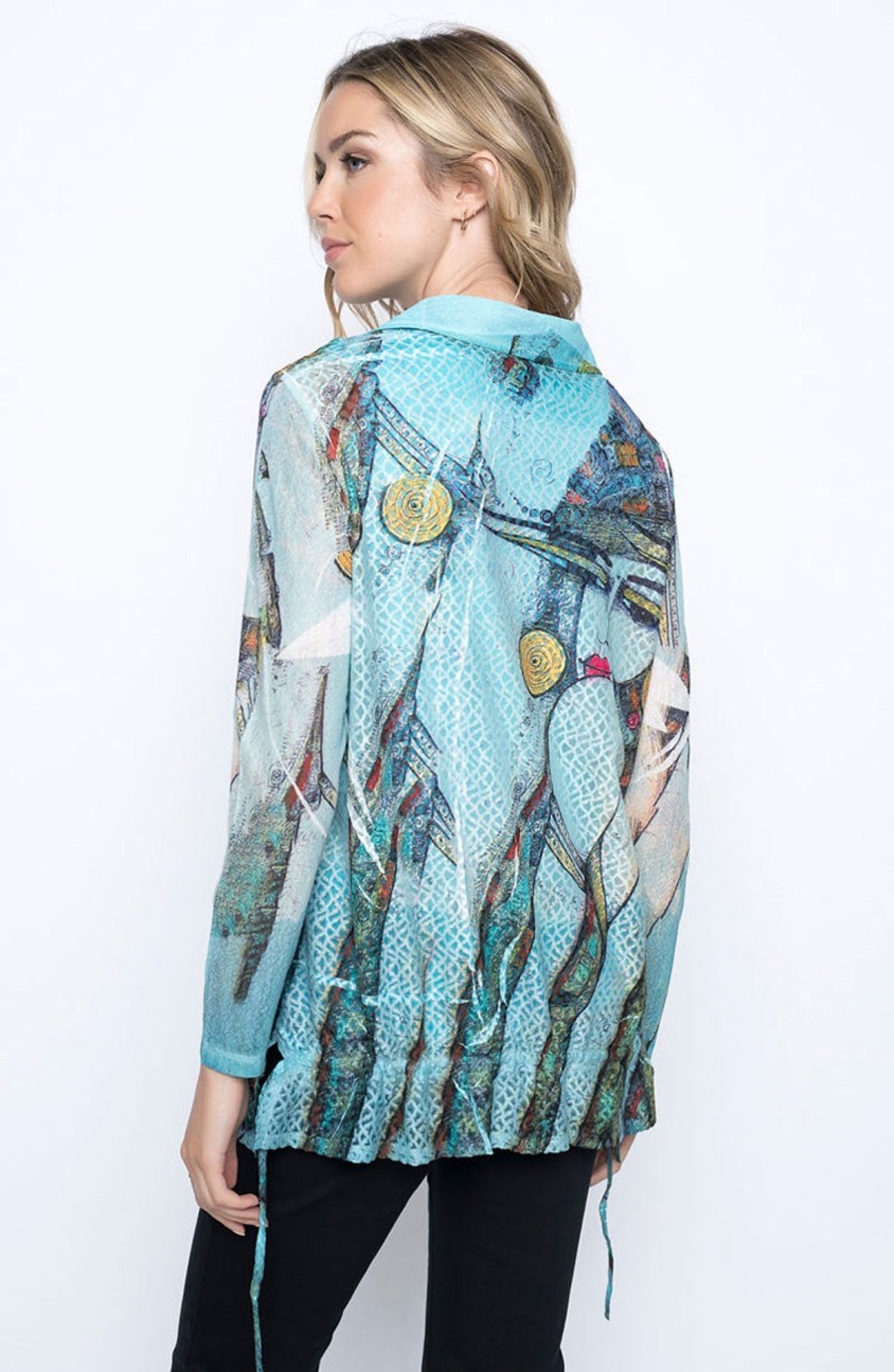 Picadilly Canada | Drawstring Waist Shirt Blue Multi