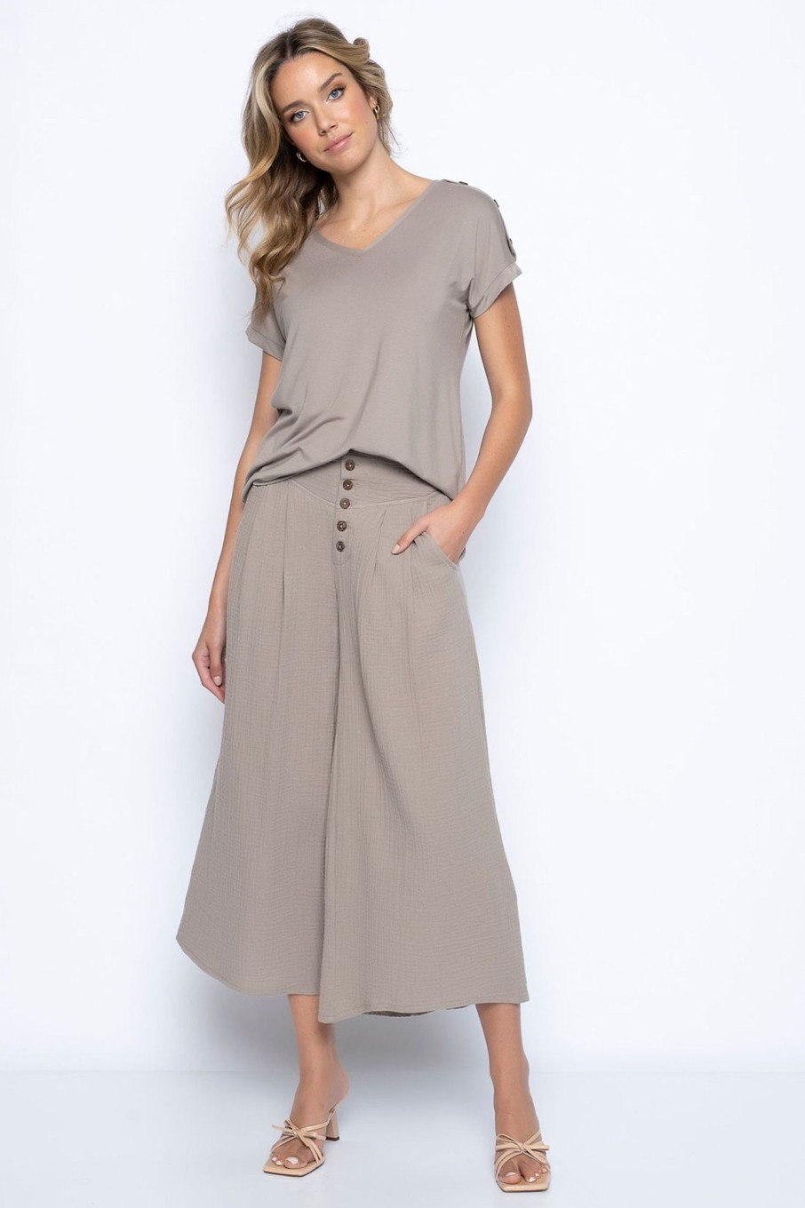 Picadilly Canada | Pleated Wide-Leg Pants Kangaroo