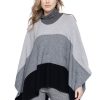 Picadilly Canada | Color Blocking Poncho Style Top Grey Multi