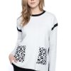 Picadilly Canada | Animal Pocket Sweater Top Off-White/Black