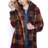 Picadilly Canada | Button-Front Stand Collar Plaid Jacket Amber Multi