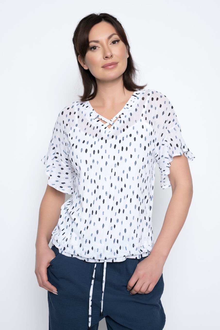 Picadilly Canada | Ruffle Sleeve Top With Strap Detail