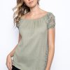 Picadilly Canada | Cold-Shoulder Lace Trim Top